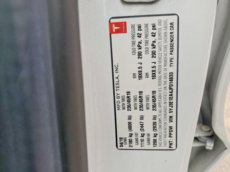 Продажа на аукционе авто 2018 Tesla Model 3, vin: 5YJ3E1EA4JF014833, номер лота: 54983616