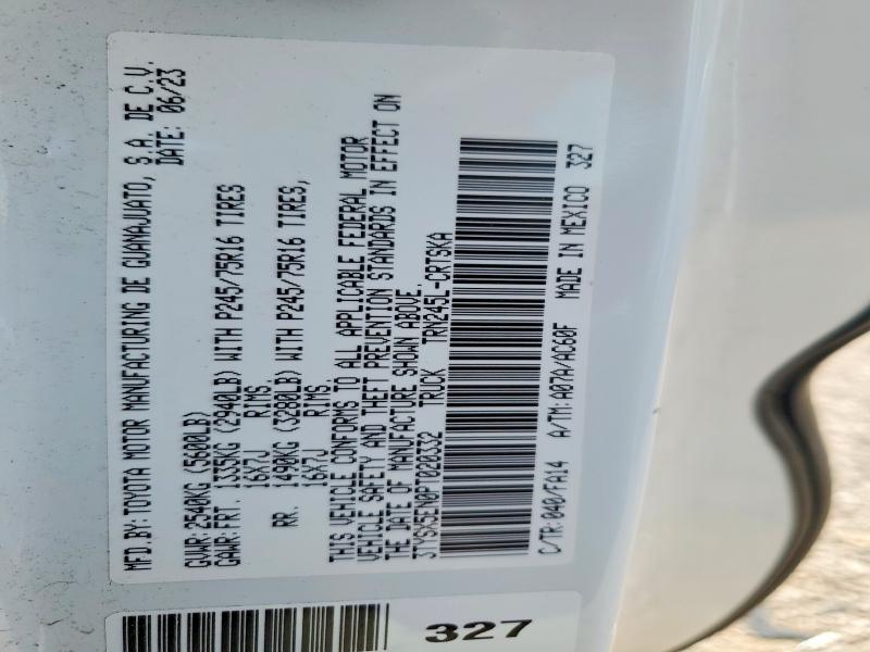 2023 Toyota Tacoma მანქანა იყიდება აუქციონზე, vin: 3TYSX5EN0PT020332, აუქციონის ნომერი: 53984046