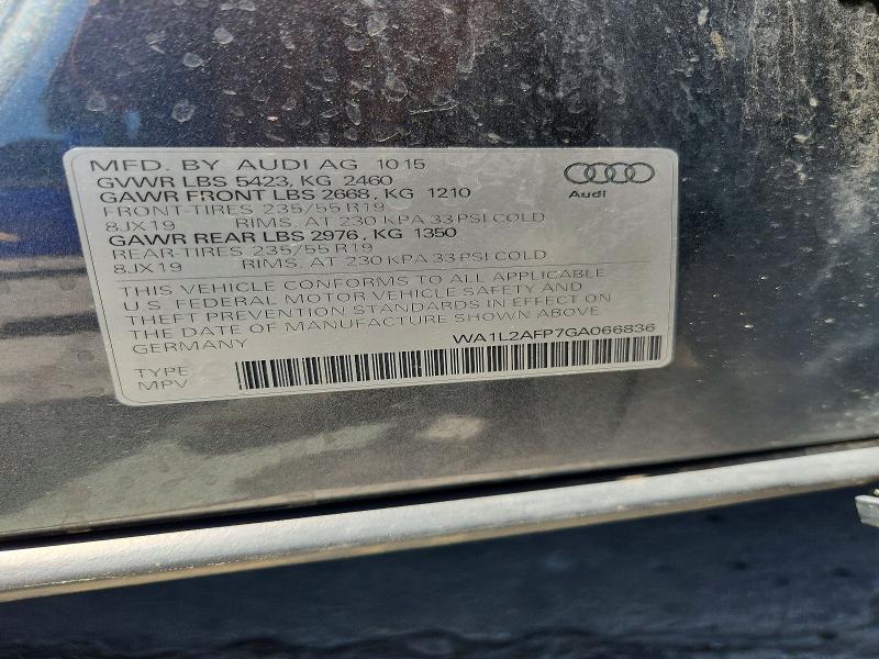 Aukcja sprzedaży 2016 Audi Q5, vin: WA1L2AFP7GA066836, numer aukcji: 54003506