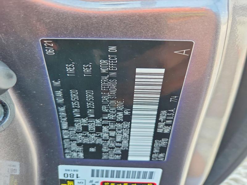 53617586 :رقم المزاد ، 5TDDRKEC6MS051902 vin ، 2021 Toyota Sienna مزاد بيع
