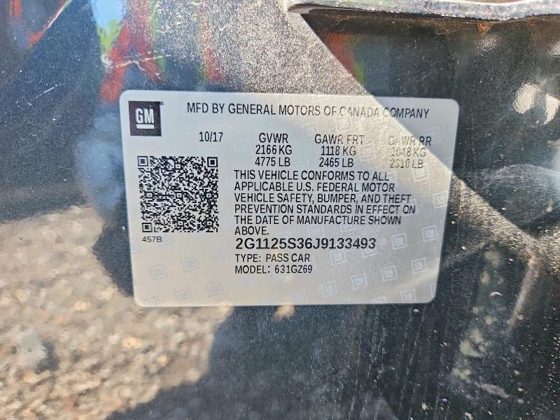 2018 Chevrolet Impala მანქანა იყიდება აუქციონზე, vin: 2G1125S36J9133493, აუქციონის ნომერი: 52814466