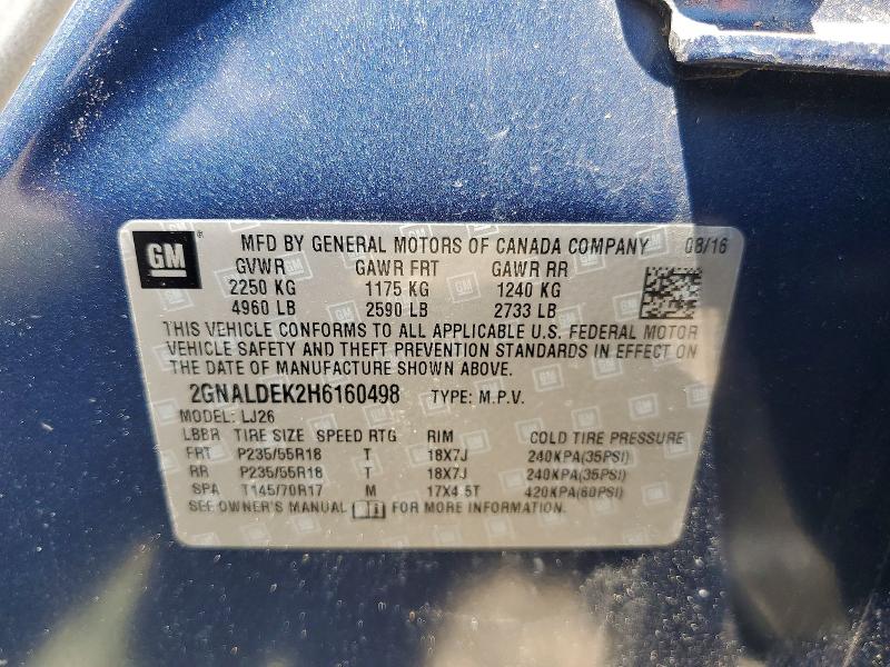 2017 Chevrolet Equinox მანქანა იყიდება აუქციონზე, vin: 2GNALDEK2H6160498, აუქციონის ნომერი: 52677186