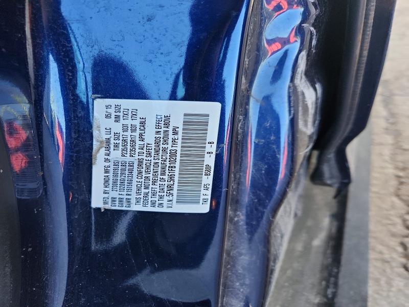 52738116 :رقم المزاد ، 5FNRL5H61FB102003 vin ، 2015 Honda Odyssey مزاد بيع