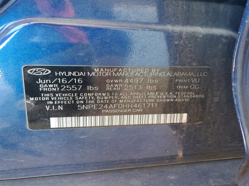 55143026 :رقم المزاد ، 5NPE24AF0HH461711 vin ، 2017 Hyundai Sonata مزاد بيع