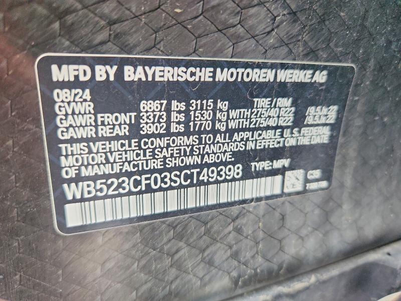 Aukcja sprzedaży 2025 Bmw Ix, vin: WB523CF03SCT49398, numer aukcji: 54410816