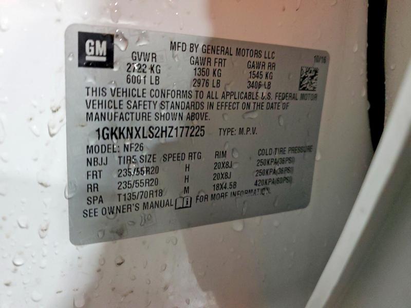 2017 Gmc Acadia მანქანა იყიდება აუქციონზე, vin: 1GKKNXLS2HZ177225, აუქციონის ნომერი: 53850716