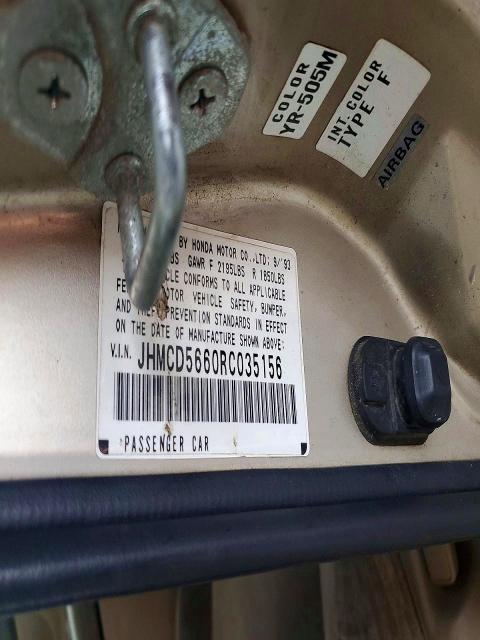 Aukcja sprzedaży 1994 Honda Accord, vin: JHMCD5660RC035156, numer aukcji: 51460886