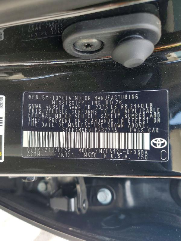 53017686 :رقم المزاد ، 5YFP4MCE9TP267715 vin ، 2026 Toyota Corolla مزاد بيع