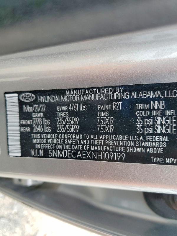 Продаж на аукціоні авто 2022 Hyundai Tucson, vin: 5NMJECAEXNH109199, номер лоту: 54075876