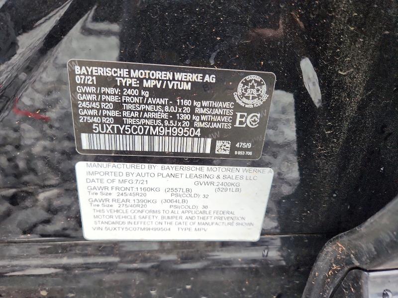 Aukcja sprzedaży 2021 Bmw X3, vin: 5UXTY5C07M9H99504, numer aukcji: 54888276