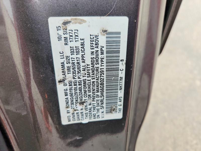 Продаж на аукціоні авто 2016 Honda Odyssey, vin: 5FNRL5H66GB027591, номер лоту: 54687546
