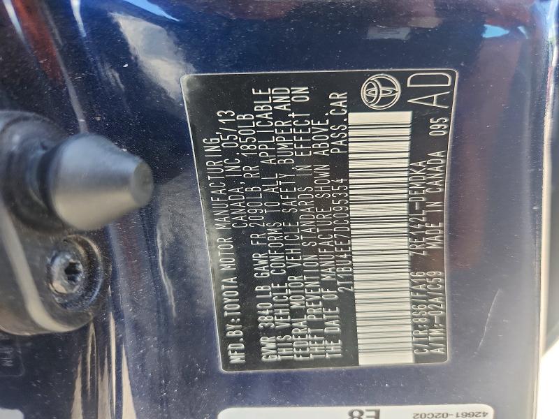 2013 Toyota Corolla მანქანა იყიდება აუქციონზე, vin: 2T1BU4EE7DC095354, აუქციონის ნომერი: 55360256
