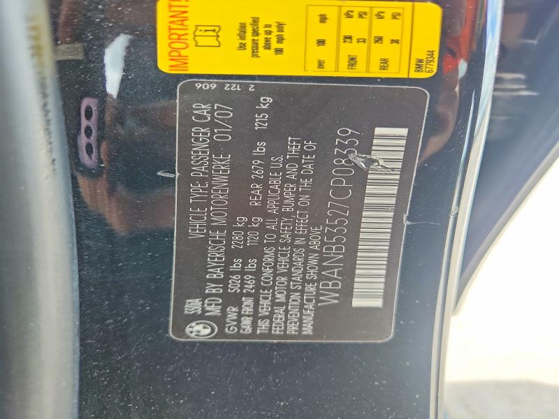 Продажа на аукционе авто 2007 Bmw 550, vin: WBANB53527CP08339, номер лота: 54481126