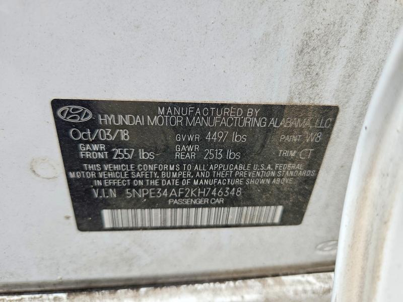 Продажа на аукционе авто 2019 Hyundai Sonata, vin: 5NPE34AF2KH746348, номер лота: 53545356