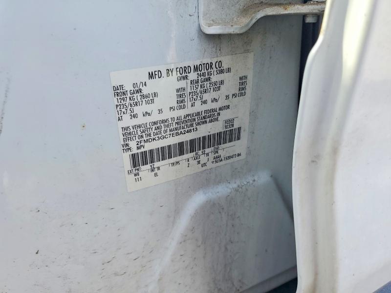 53658346 :رقم المزاد ، 2FMDK3GC7EBA24813 vin ، 2014 Ford Edge مزاد بيع