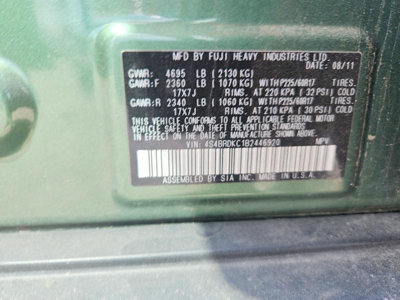 Продажа на аукционе авто 2011 Subaru Outback, vin: 4S4BRDKC1B2446920, номер лота: 52863806