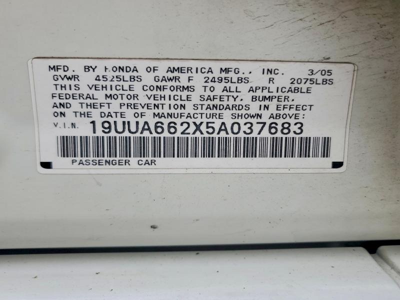 2005 Acura Tl მანქანა იყიდება აუქციონზე, vin: 19UUA662X5A037683, აუქციონის ნომერი: 51817526