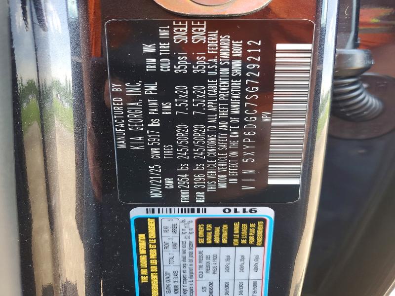 Aukcja sprzedaży 2025 Kia Telluride, vin: 5XYP6DGC7SG729212, numer aukcji: 54583426