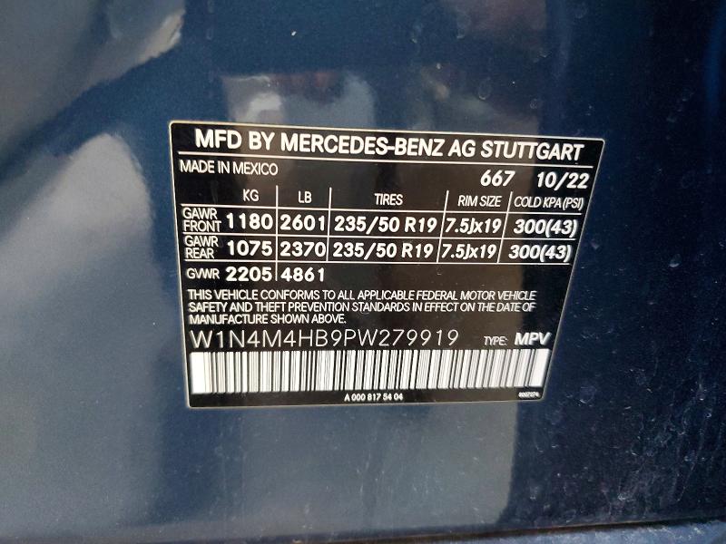 Продаж на аукціоні авто 2023 Mercedes-benz Glb, vin: W1N4M4HB9PW279919, номер лоту: 53783486
