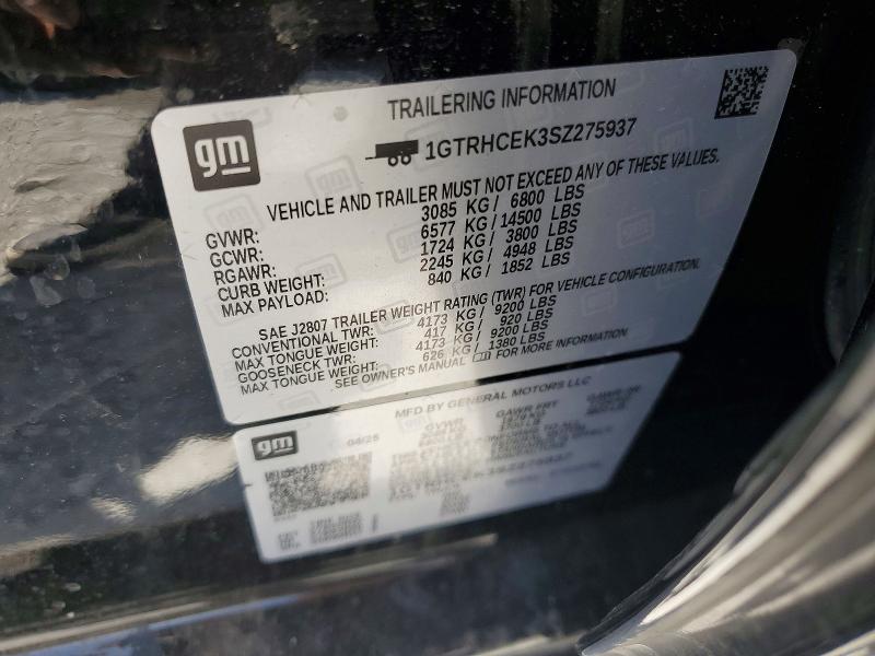 2025 Gmc Sierra მანქანა იყიდება აუქციონზე, vin: 1GTRHCEK3SZ275937, აუქციონის ნომერი: 53442746