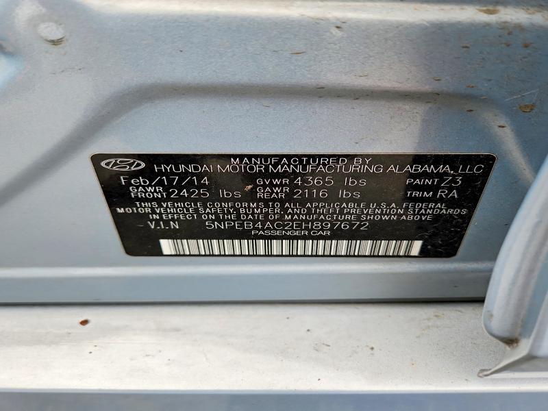 Продаж на аукціоні авто 2014 Hyundai Sonata, vin: 5NPEB4AC2EH897672, номер лоту: 52665586