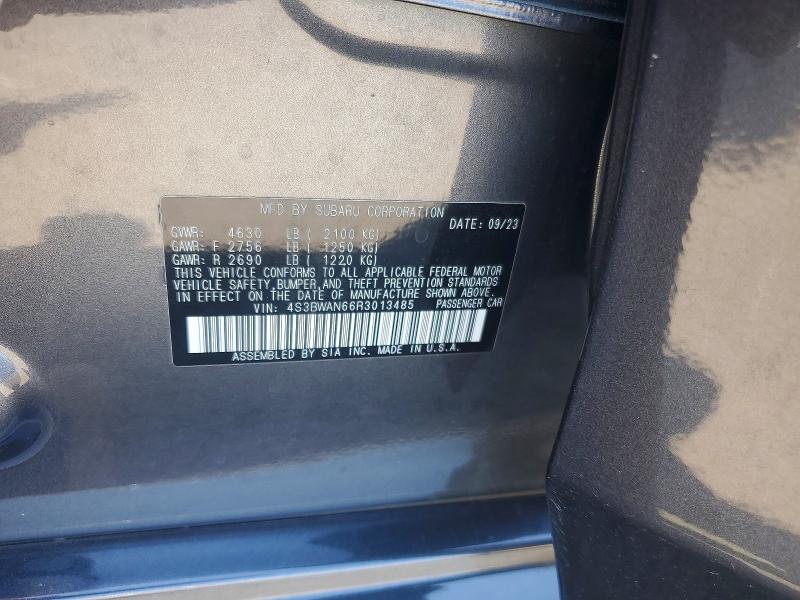 53968586 :رقم المزاد ، 4S3BWAN66R3013485 vin ، 2024 Subaru Legacy مزاد بيع