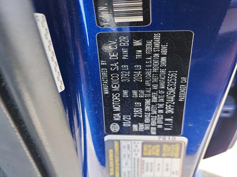 Продажа на аукционе авто 2021 Kia Forte, vin: 3KPF24AD5ME325561, номер лота: 54649026
