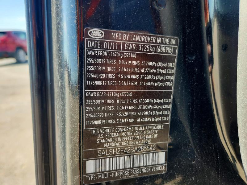 Продажа на аукционе авто 2011 Land Rover Range Rover Sport, vin: SALSH2E42BA285542, номер лота: 55559326