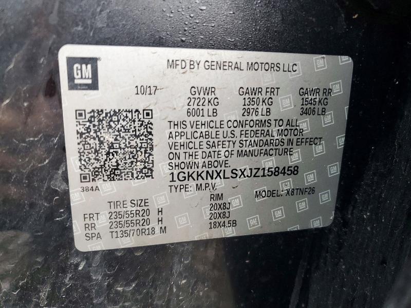 54943146 :رقم المزاد ، 1GKKNXLSXJZ158458 vin ، 2018 Gmc Acadia مزاد بيع