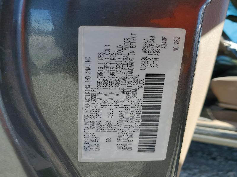 Продажа на аукционе авто 2004 Toyota Tundra, vin: 5TBBT44174S445504, номер лота: 52525516