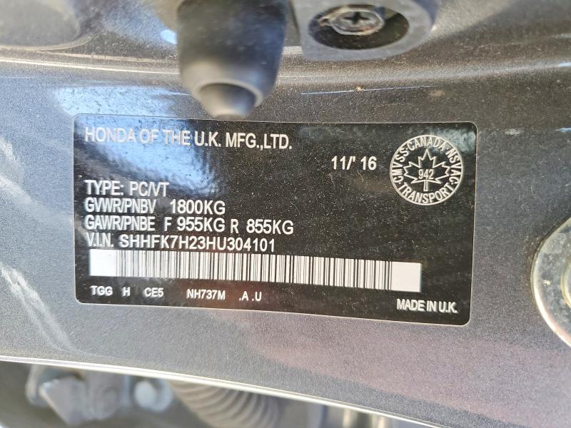 Продажа на аукционе авто 2017 Honda Civic, vin: SHHFK7H23HU304101, номер лота: 54155516