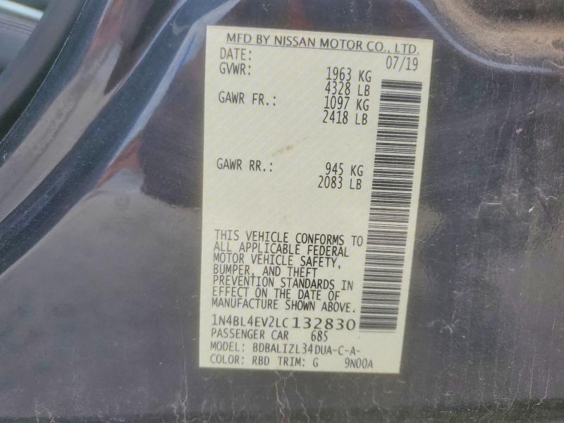 Продаж на аукціоні авто 2020 Nissan Altima, vin: 1N4BL4EV2LC132830, номер лоту: 53021606