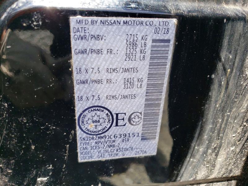 Продажа на аукционе авто 2018 Nissan Pathfinder, vin: 5N1DR2MM9JC639151, номер лота: 55125066