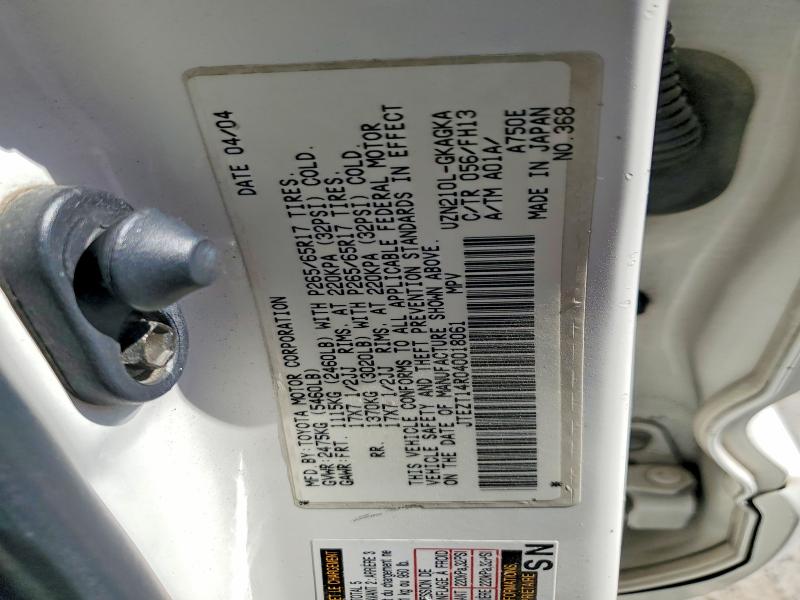 Продаж на аукціоні авто 2004 Toyota 4runner, vin: JTEZT14R040018061, номер лоту: 54155546