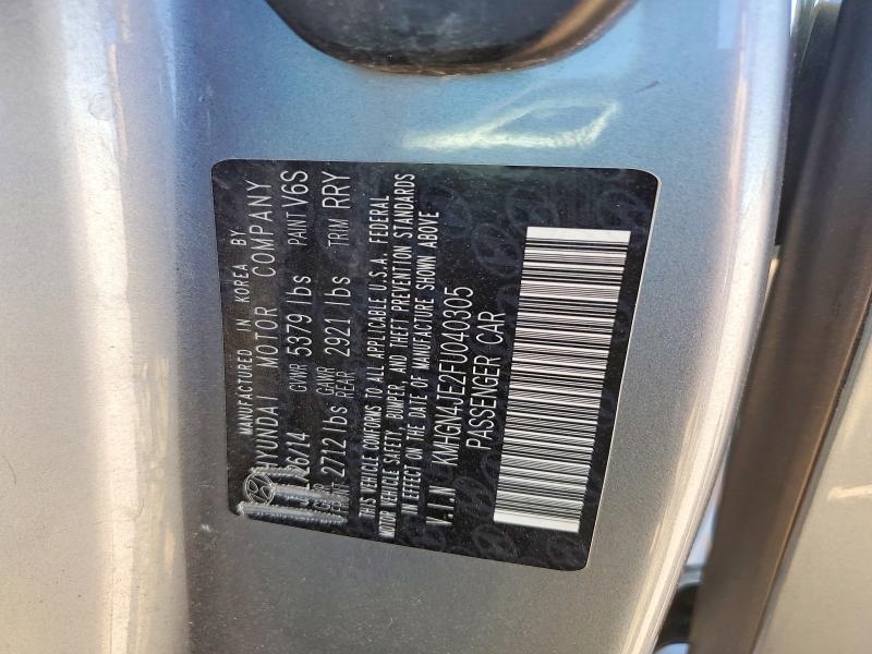 52882256 :رقم المزاد ، KMHGN4JE2FU040305 vin ، 2015 Hyundai Genesis مزاد بيع