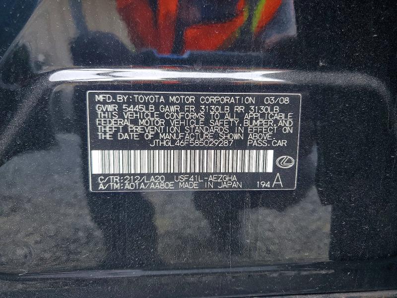 Продажа на аукционе авто 2008 Lexus Ls, vin: JTHGL46F585029287, номер лота: 54520126