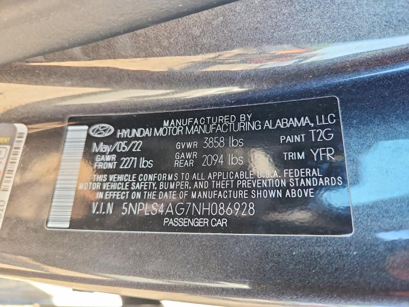 Aukcja sprzedaży 2022 Hyundai Elantra, vin: 5NPLS4AG7NH086928, numer aukcji: 55223436