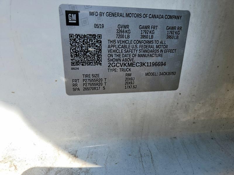 Aukcja sprzedaży 2019 Chevrolet Silverado Ld, vin: 2GCVKMEC3K1196694, numer aukcji: 51908046