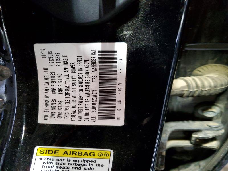 Aukcja sprzedaży 2012 Acura Tl, vin: 19UUA9F52CA007411, numer aukcji: 52098986