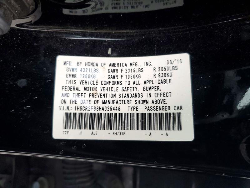 54301926 :رقم المزاد ، 1HGCR2F98HA025448 vin ، 2017 Honda Accord مزاد بيع