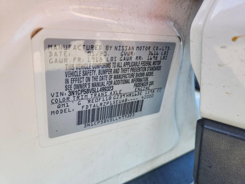 Продажа на аукционе авто 2020 Nissan Kicks, vin: 3N1CP5BV5LL499323, номер лота: 53738866