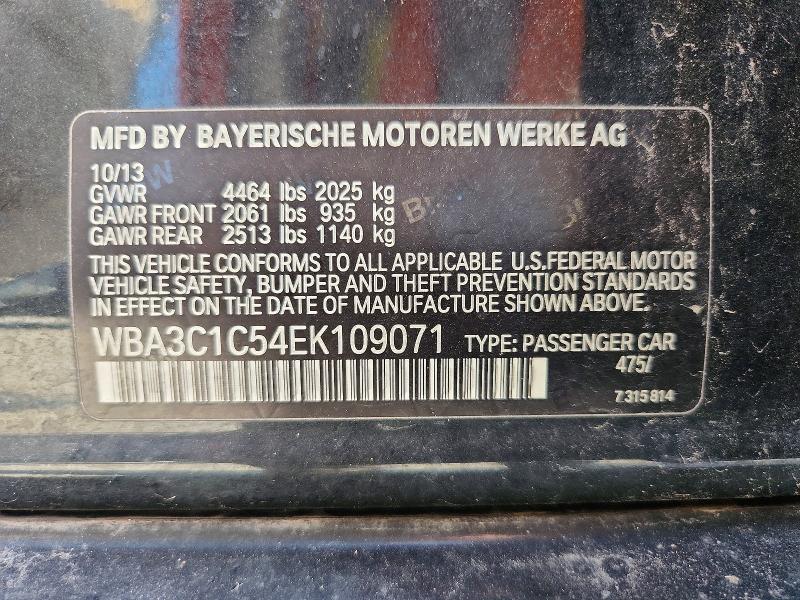Aukcja sprzedaży 2014 Bmw 328, vin: WBA3C1C54EK109071, numer aukcji: 52309826
