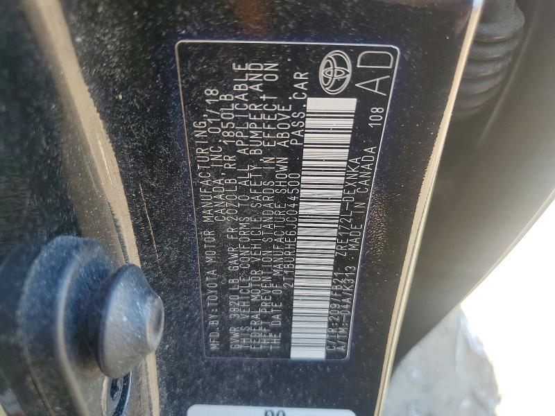 Aukcja sprzedaży 2018 Toyota Corolla, vin: 2T1BURHE6JC044500, numer aukcji: 54808006