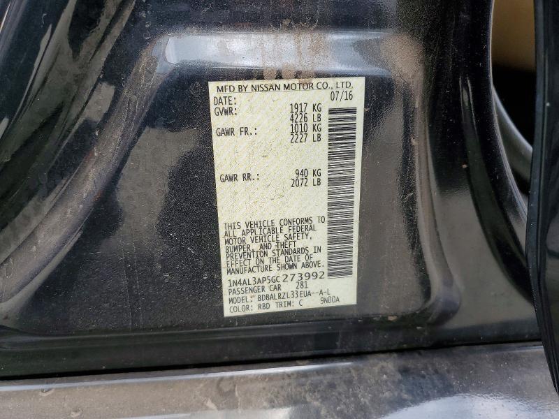 2016 Nissan Altima მანქანა იყიდება აუქციონზე, vin: 1N4AL3AP5GC273992, აუქციონის ნომერი: 54848396
