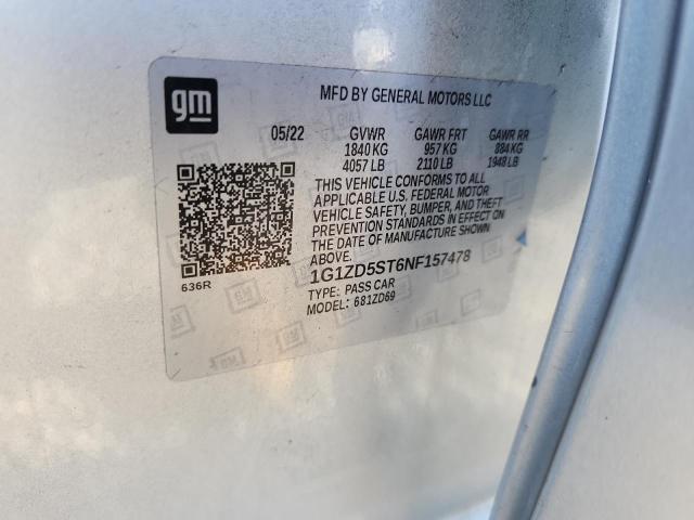 54213036 :رقم المزاد ، 1G1ZD5ST6NF157478 vin ، 2022 Chevrolet Malibu مزاد بيع