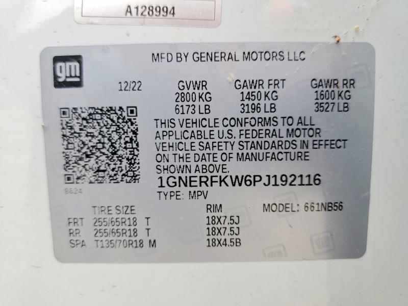 Aukcja sprzedaży 2023 Chevrolet Traverse, vin: 1GNERFKW6PJ192116, numer aukcji: 52562436