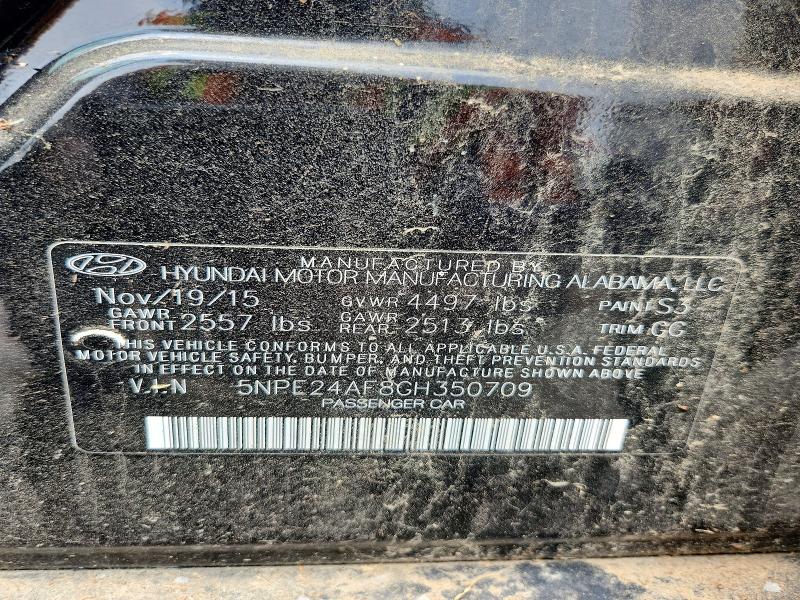 2016 Hyundai Sonata მანქანა იყიდება აუქციონზე, vin: 5NPE24AF8GH350709, აუქციონის ნომერი: 53836366