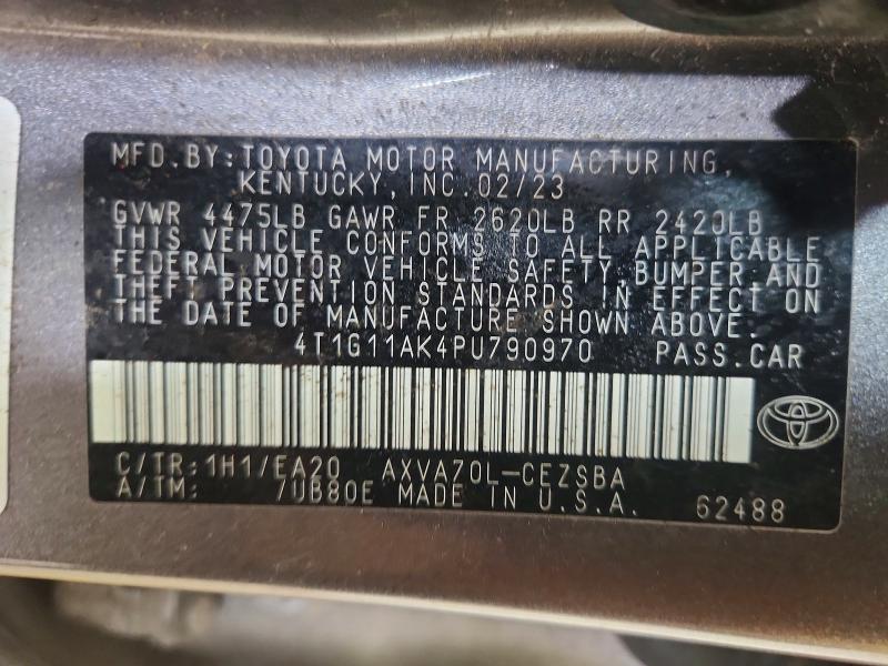 Продаж на аукціоні авто 2023 Toyota Camry, vin: 4T1G11AK4PU790970, номер лоту: 53752186