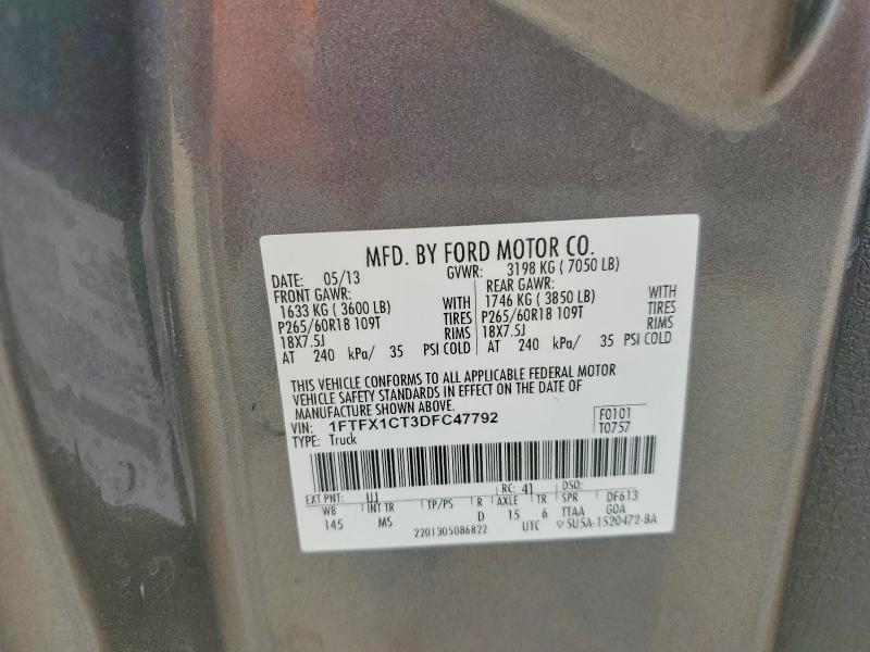Продаж на аукціоні авто 2013 Ford F150, vin: 1FTFX1CT3DFC47792, номер лоту: 55049846