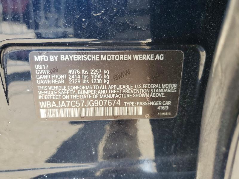 53133696 :رقم المزاد ، WBAJA7C57JG907674 vin ، 2018 Bmw 530 مزاد بيع